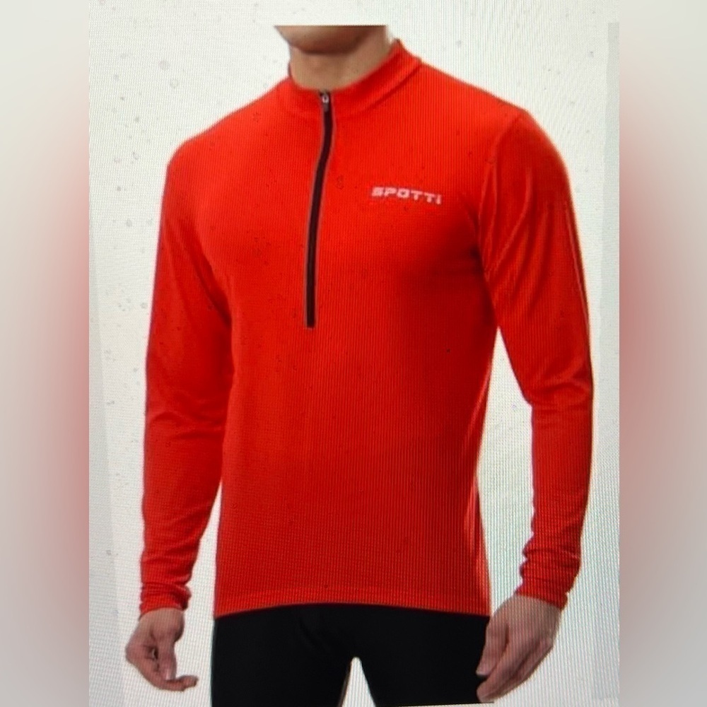 Spotti Men's Cycling Bike Jersey Long Sleeve with 3 Rear Pockets –NWOT
